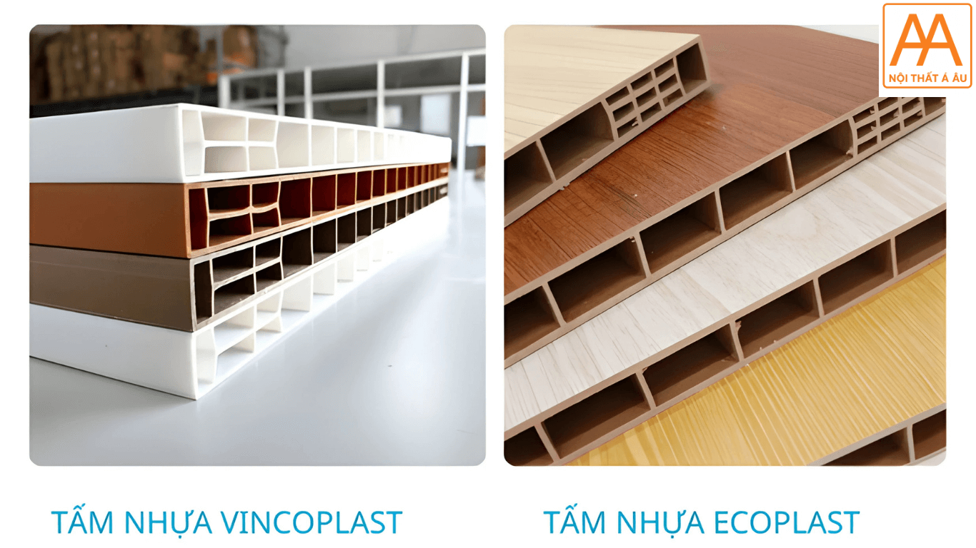 Cận cảnh kết cấu tấm nhựa Vincoplast và Ecoplast cao cấp.
