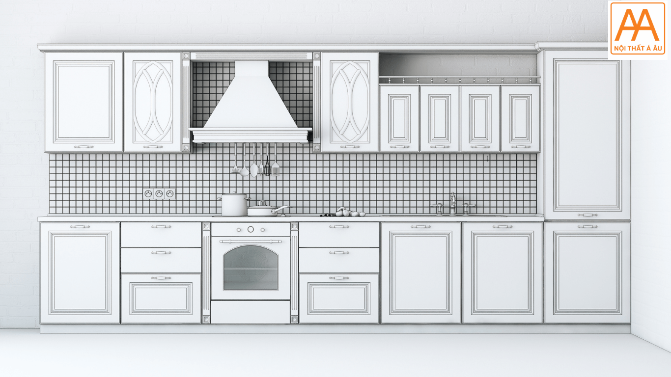 Dịch vụ thiết kế 3D tủ bếp nhựa miễn phí tại Á Âu.